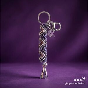 Purple Ribbon Keychain